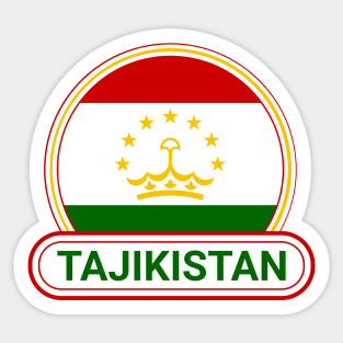 Tajikistan Country Badge - Tajikistan Flag Sticker